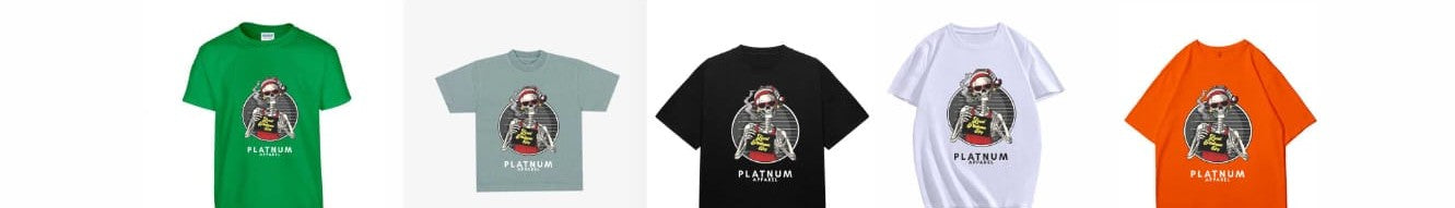 Various colour variants for local platnum boy t-shirt