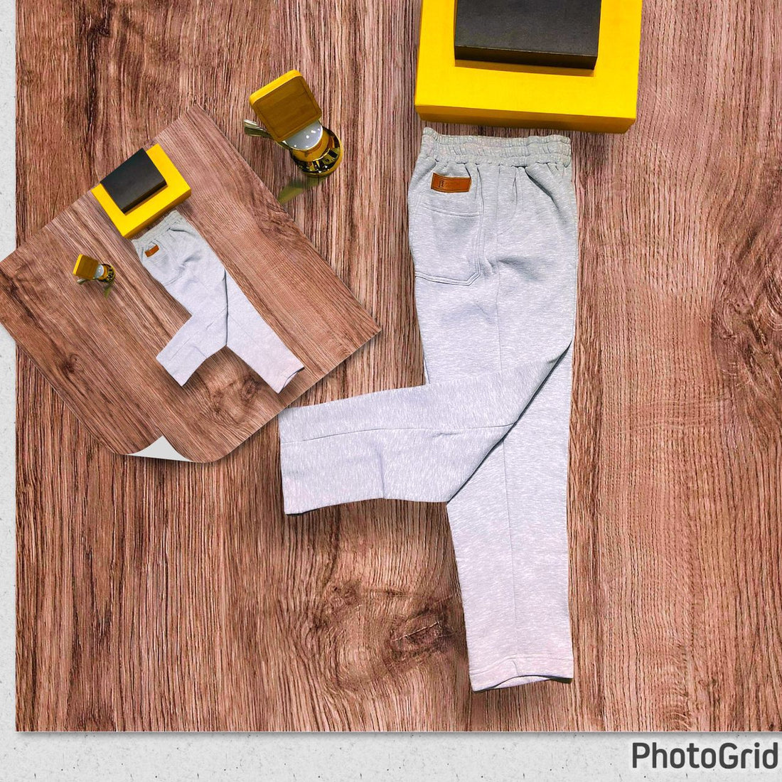 Plain white joggers with logo detailing 