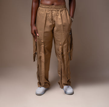 Women's Premium High Waist Cargo Pants | Khaki